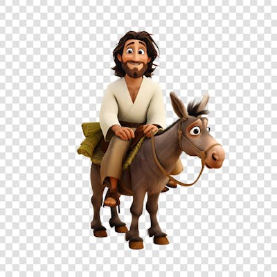 Jesus sentado em cima de um burrinho-1