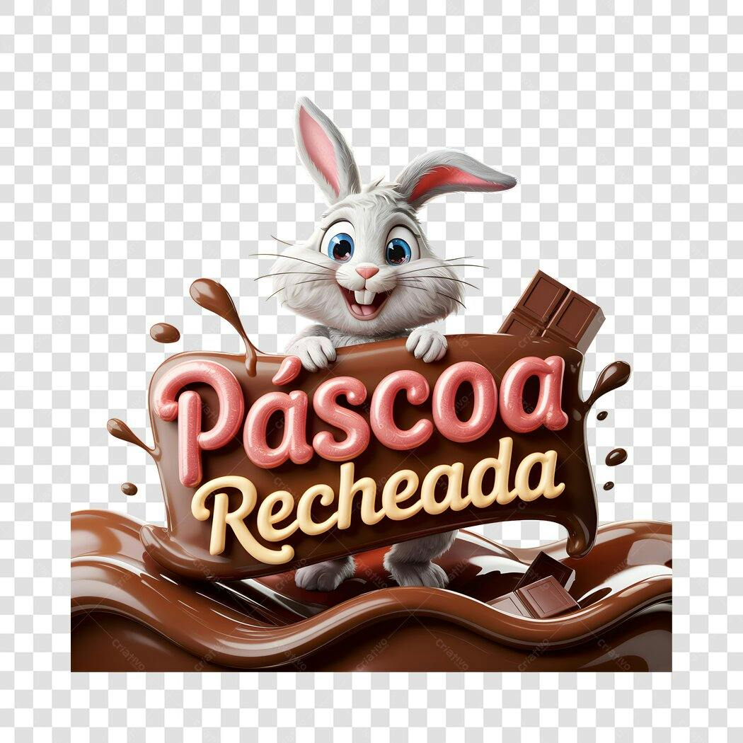Banner Páscoa Recheada PNG com fundo transparente