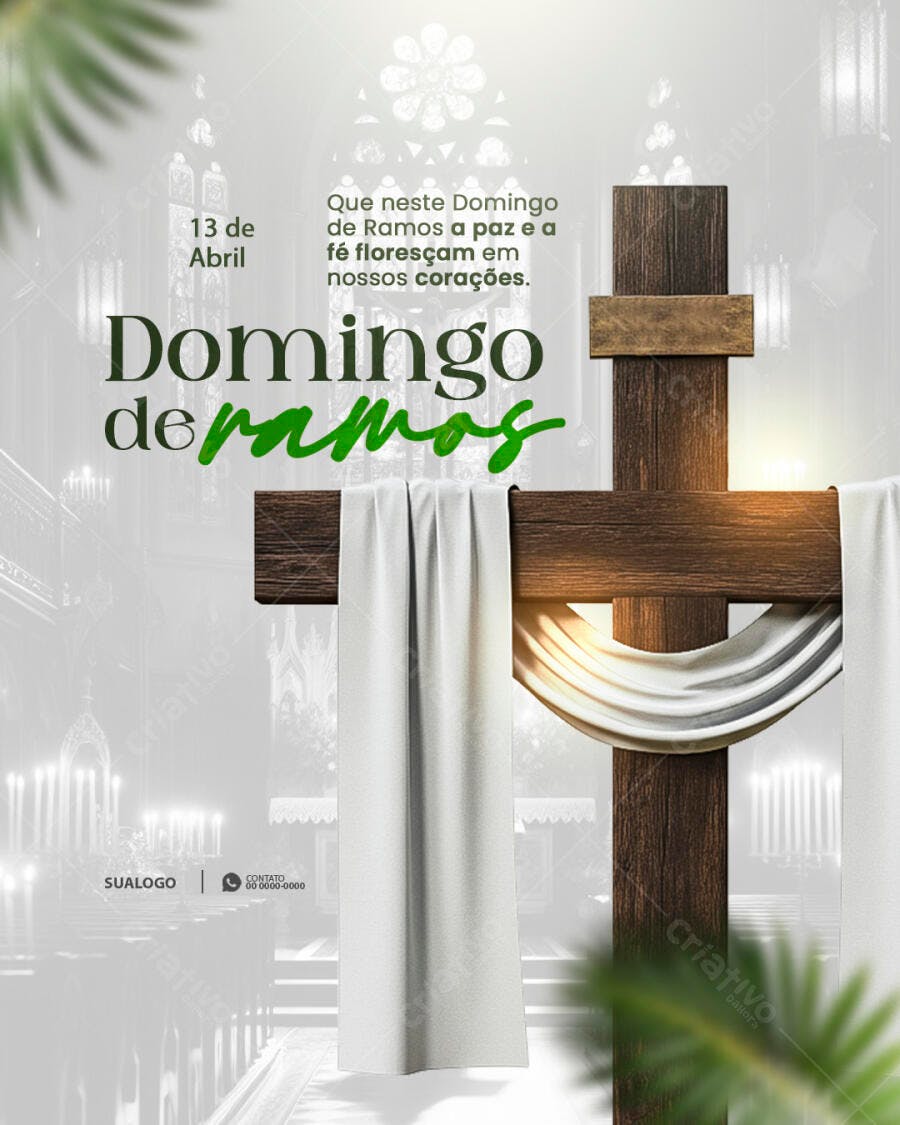 Flyer Domingo de Ramos PSD Editável