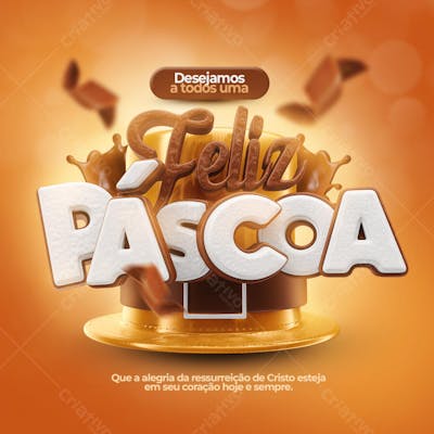 FLYER FELIZ PÁSCOA 3D