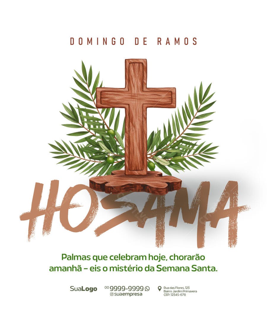 Flyer Domingo de Ramos PSD Editável