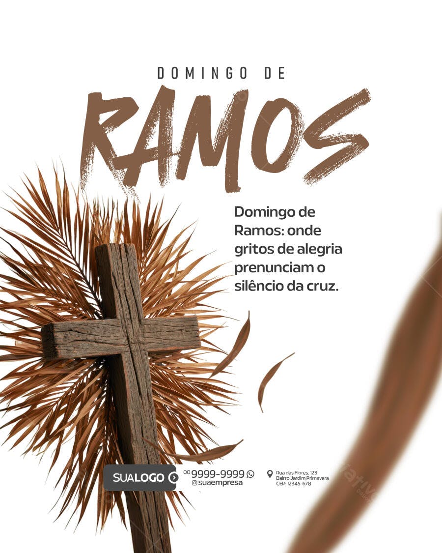 Flyer Domingo de Ramos PSD Editável