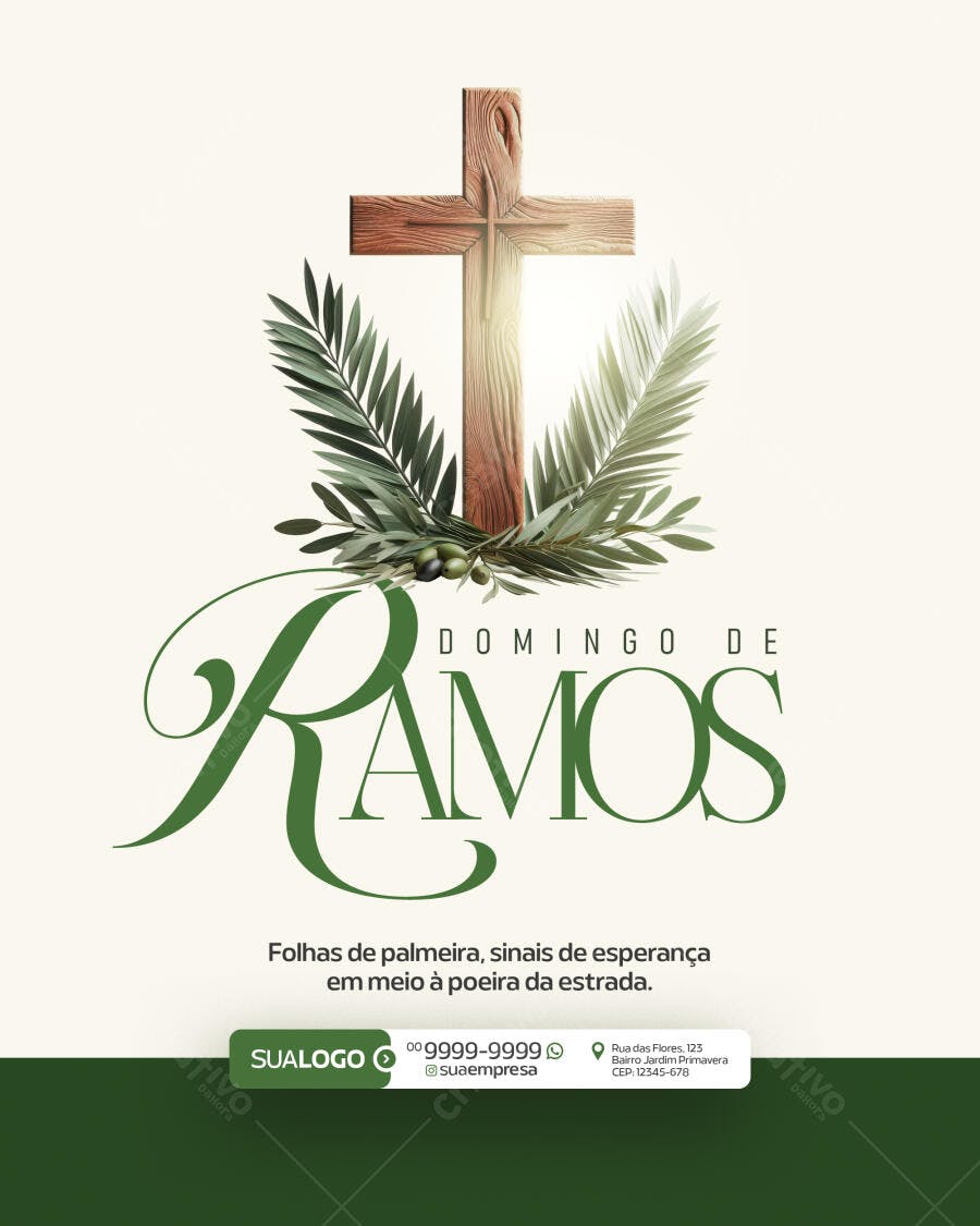 Flyer Domingo de Ramos PSD Editável