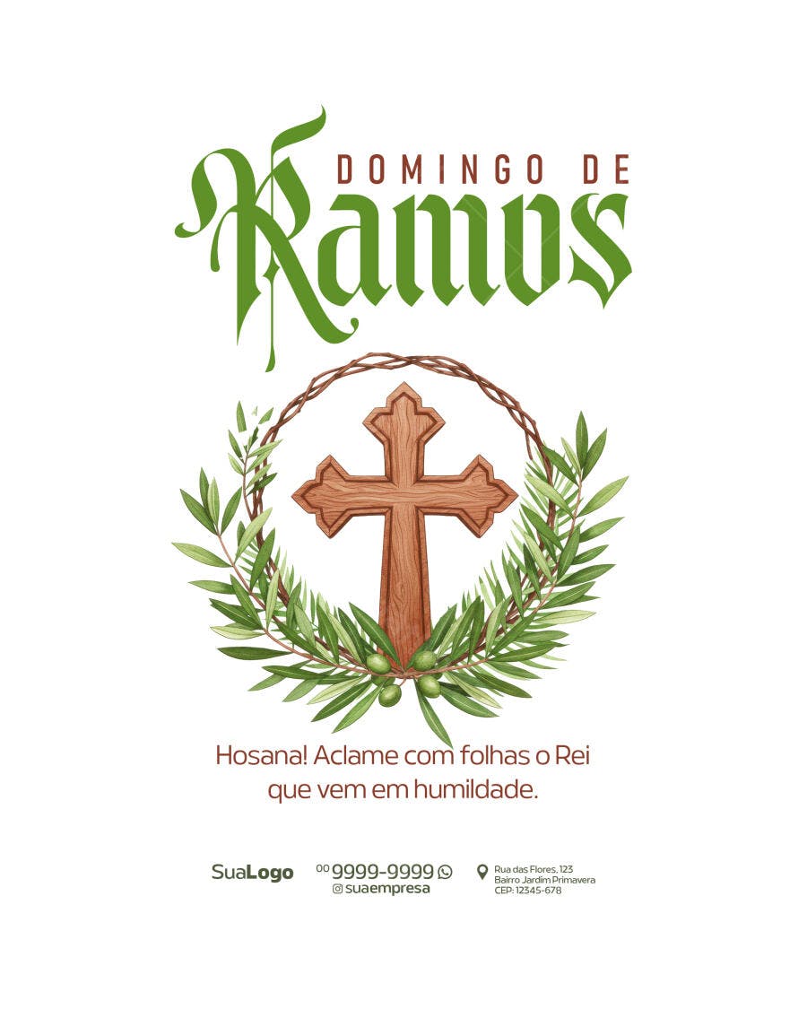 Flyer Domingo de Ramos PSD Editável