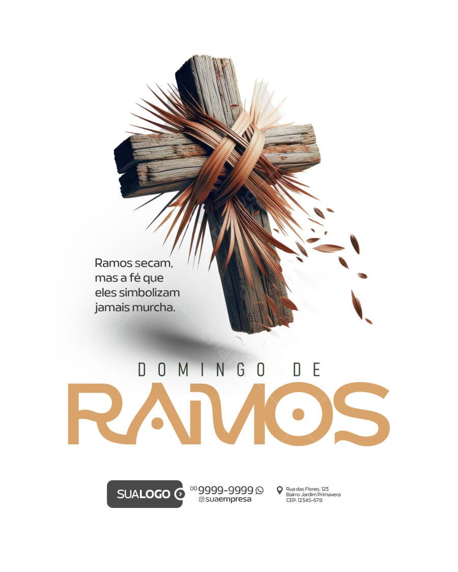 Flyer Domingo de Ramos PSD Editável