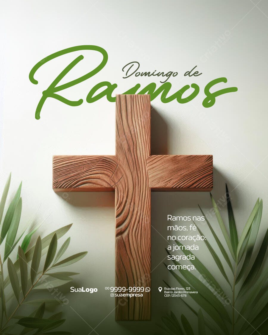 Flyer Domingo de Ramos PSD Editável