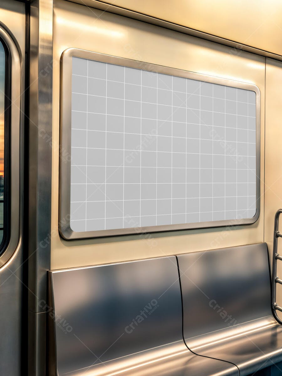 Mockup Realista de Anúncio em Metrô