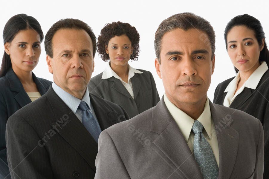 Equipe de executivos diversos em trajes formais