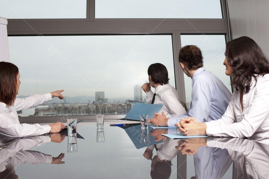 Reunião de negócios vista panorâmica