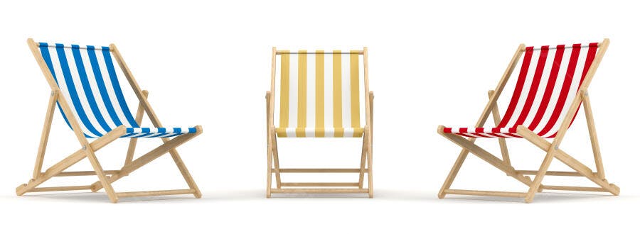 Cadeiras de praia listradas verão