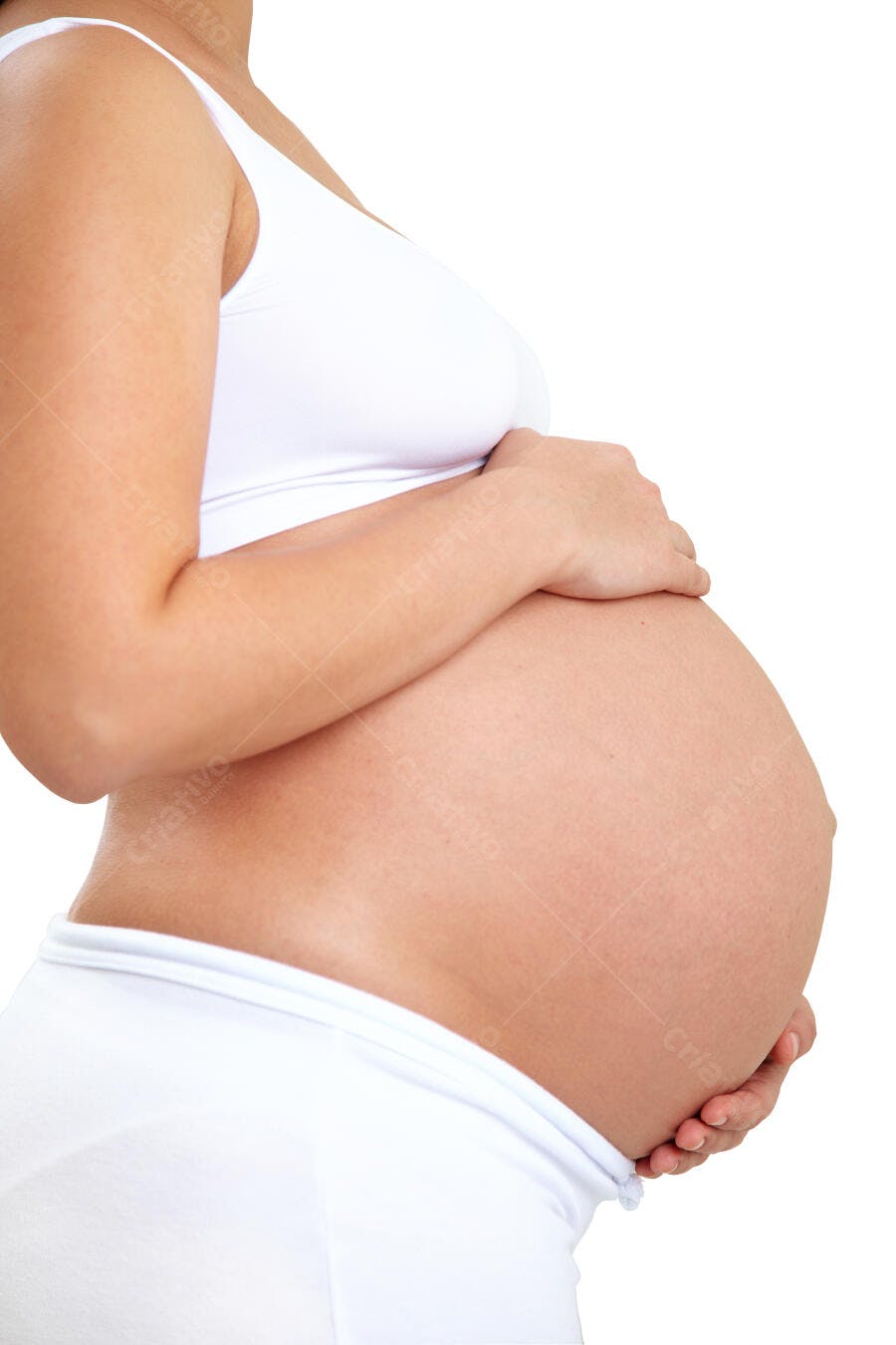 Barriga de grávida em tons claros