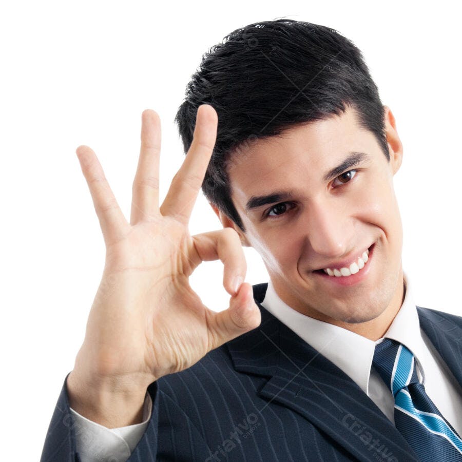 Homem de Negócios mostrando OK
