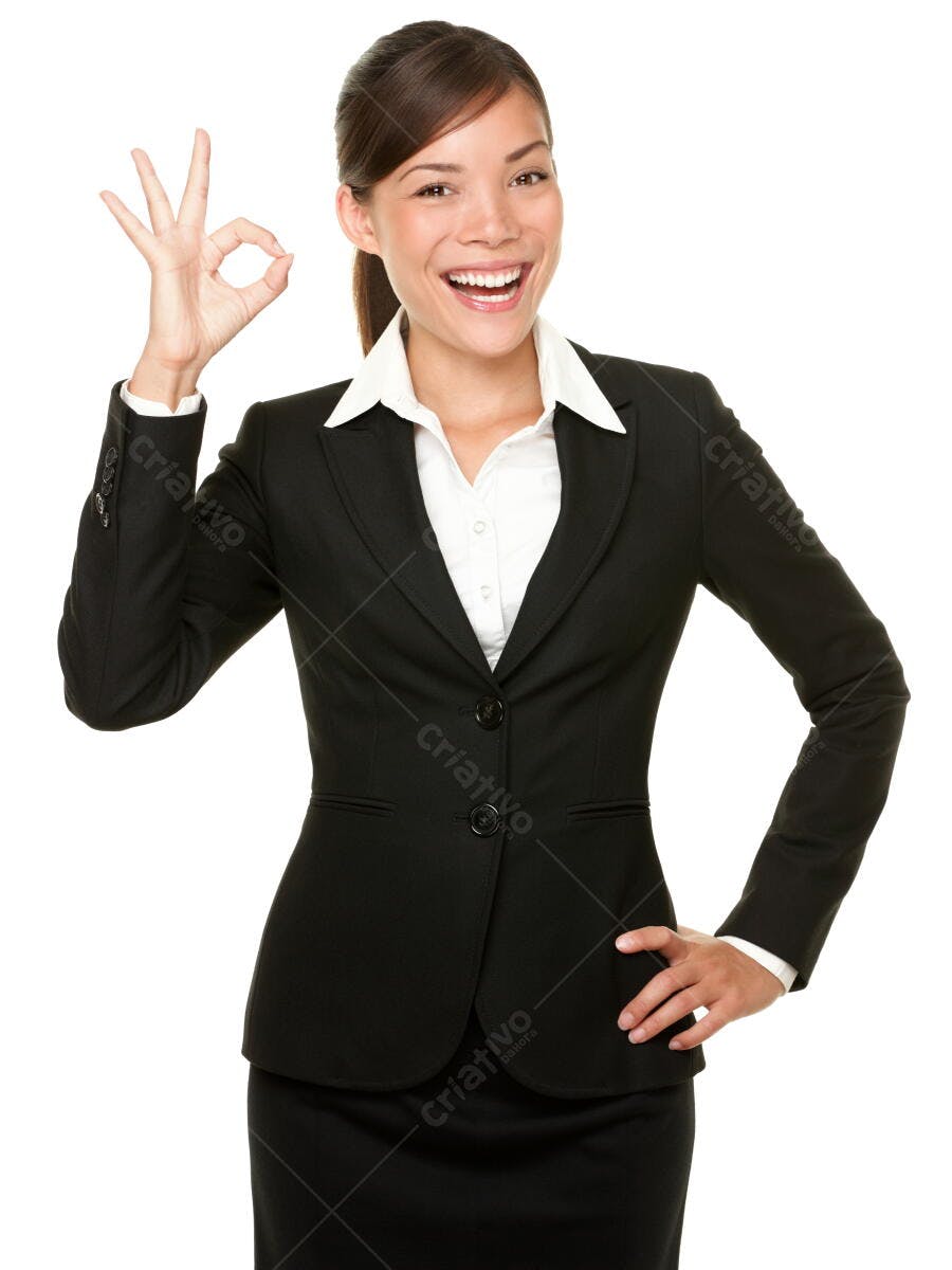 Mulher de Negócios mostrando OK