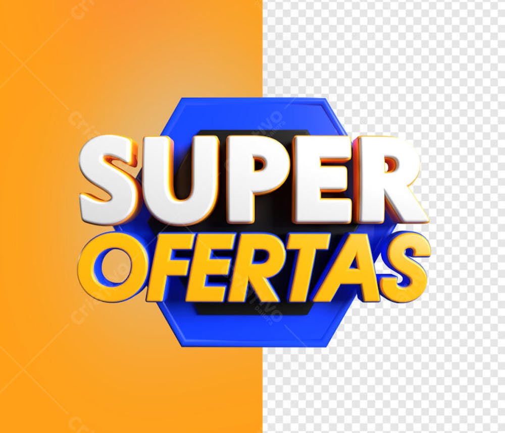 SUPER OFERTAS BASE HEXAGONO AZUL