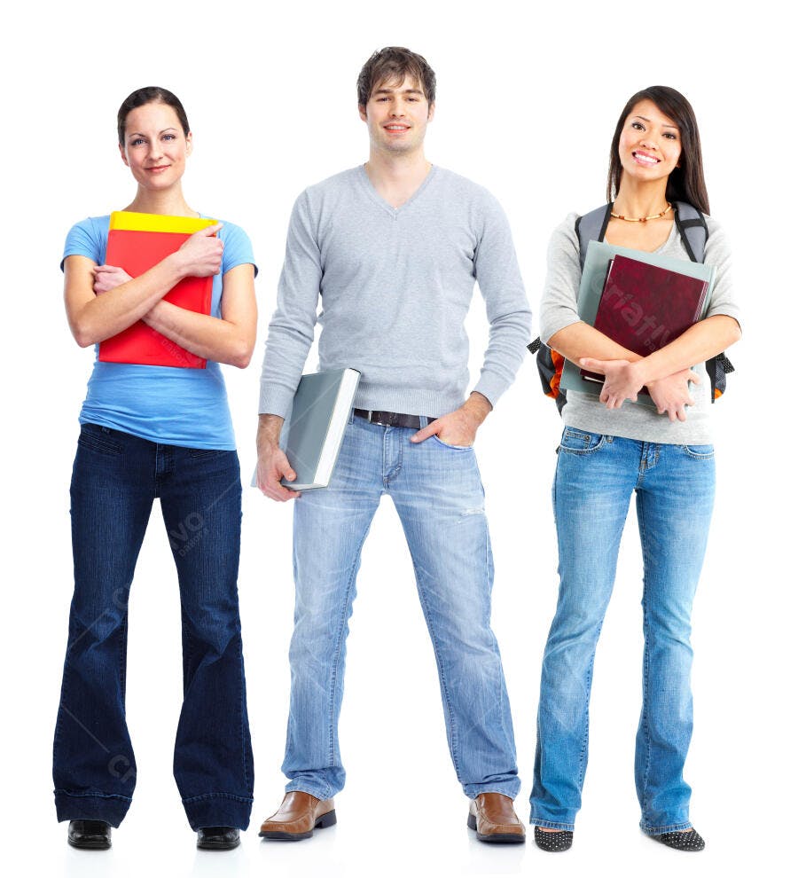 Estudantes universitários com livros