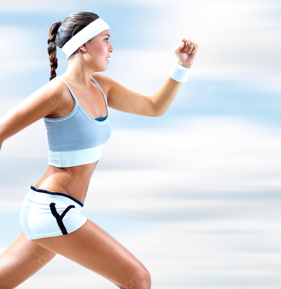 Mulher correndo treino fitness sportswear