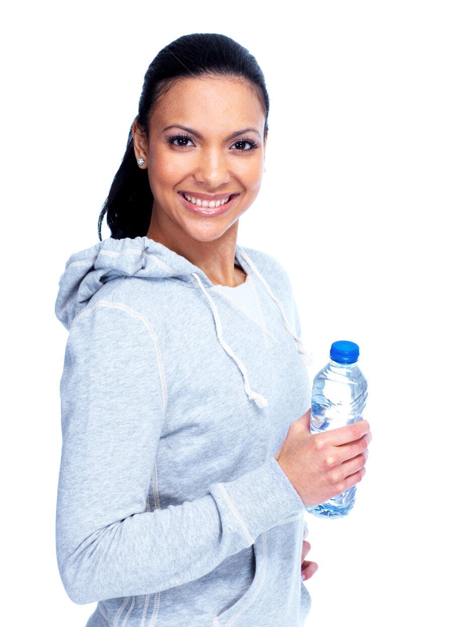 Mulher Fitness com Garrafa de Água