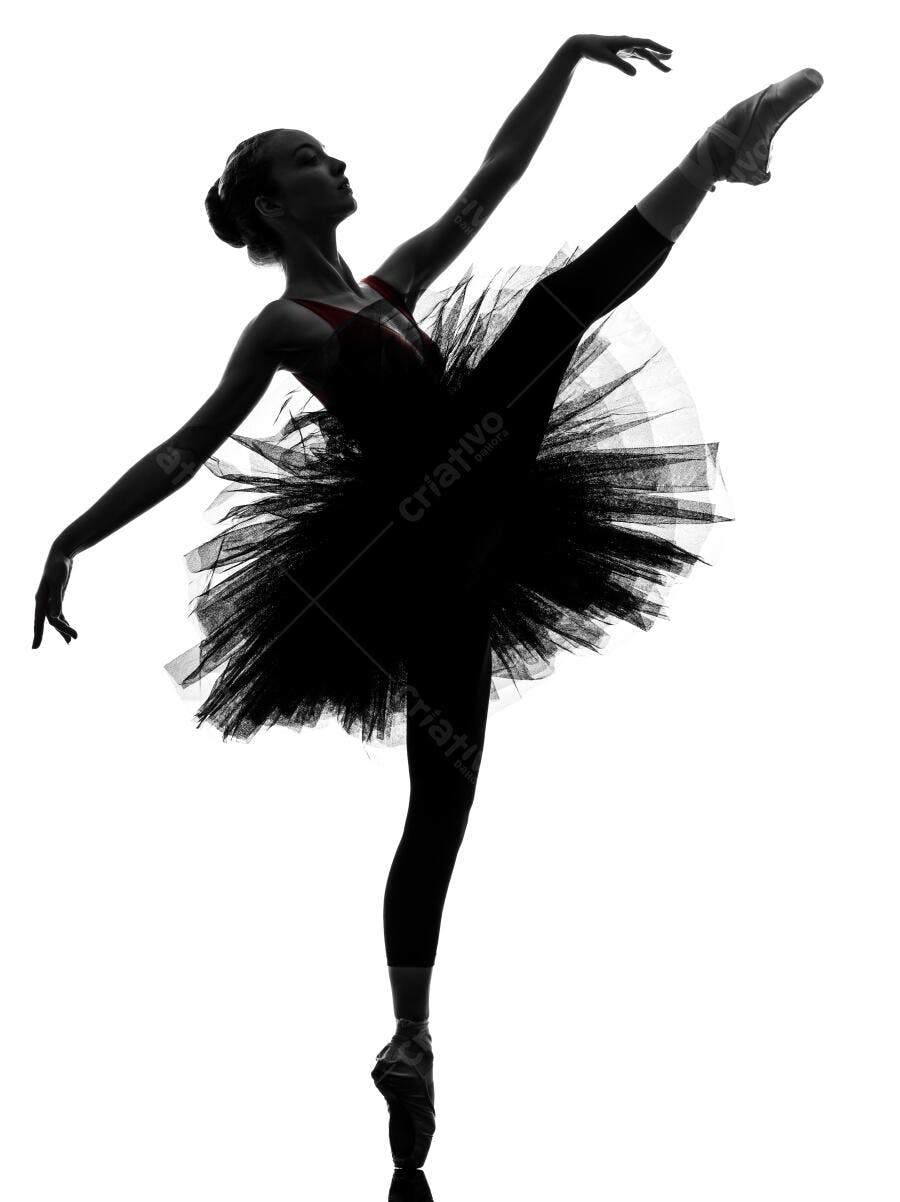 Bailarina em silhueta tutu preto