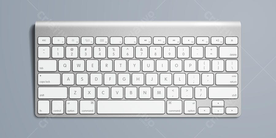 Mockup de Teclado Moderno em Prata