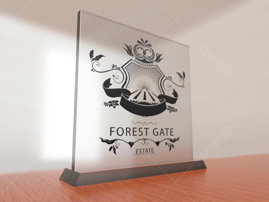Mockup de Placa Acrílica com Design Clássico