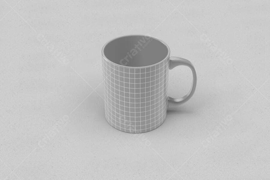 Mockup Caneca Minimalista em Tons de Cinza