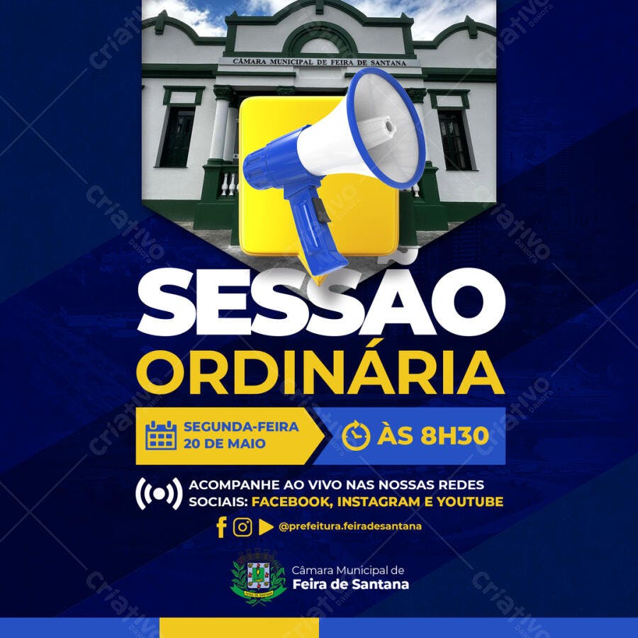 Flyer para Sessão Ordinária 20 de Maio PSD Editável