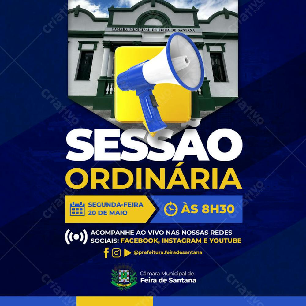 Feed Post Sessão Ordinária Câmara de Vereadores Social Media