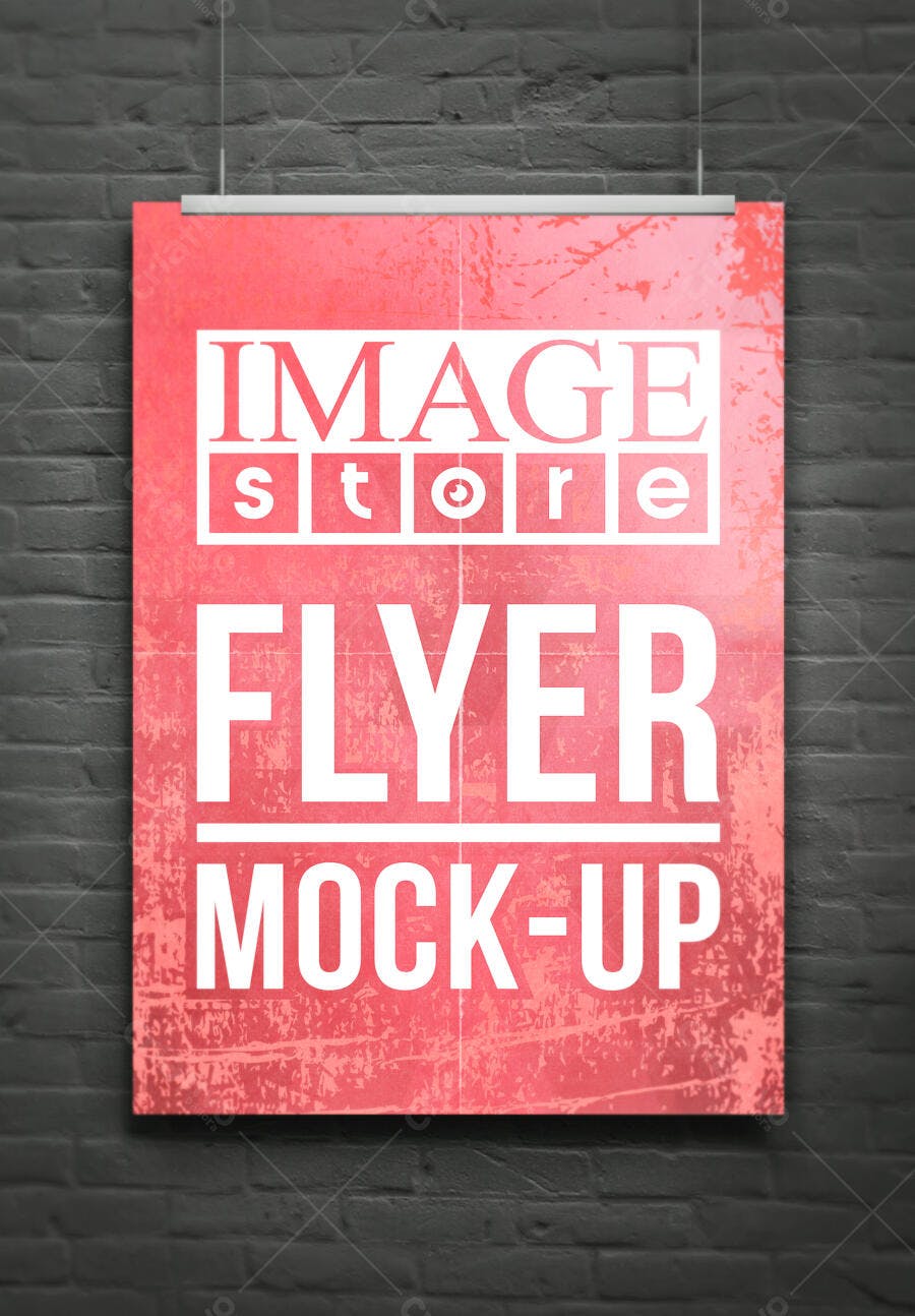 Mockup de Flyer Rosa com Textura Vintage para Design Moderno