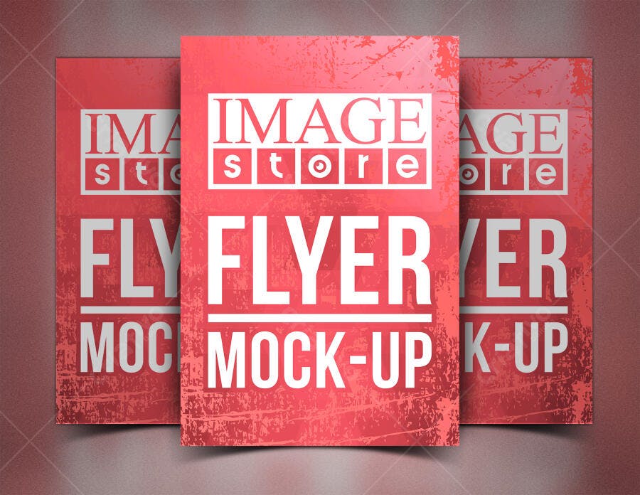 Mockup de Flyer com Textura Vintage em Vermelho