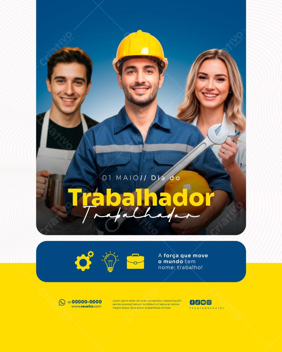 Flyer Dia do Trabalhador PSD Editável