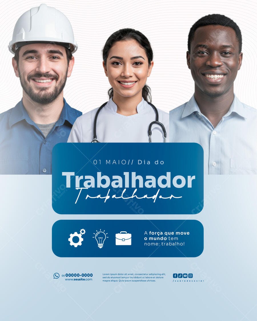 Flyer Dia do Trabalhador PSD Editável