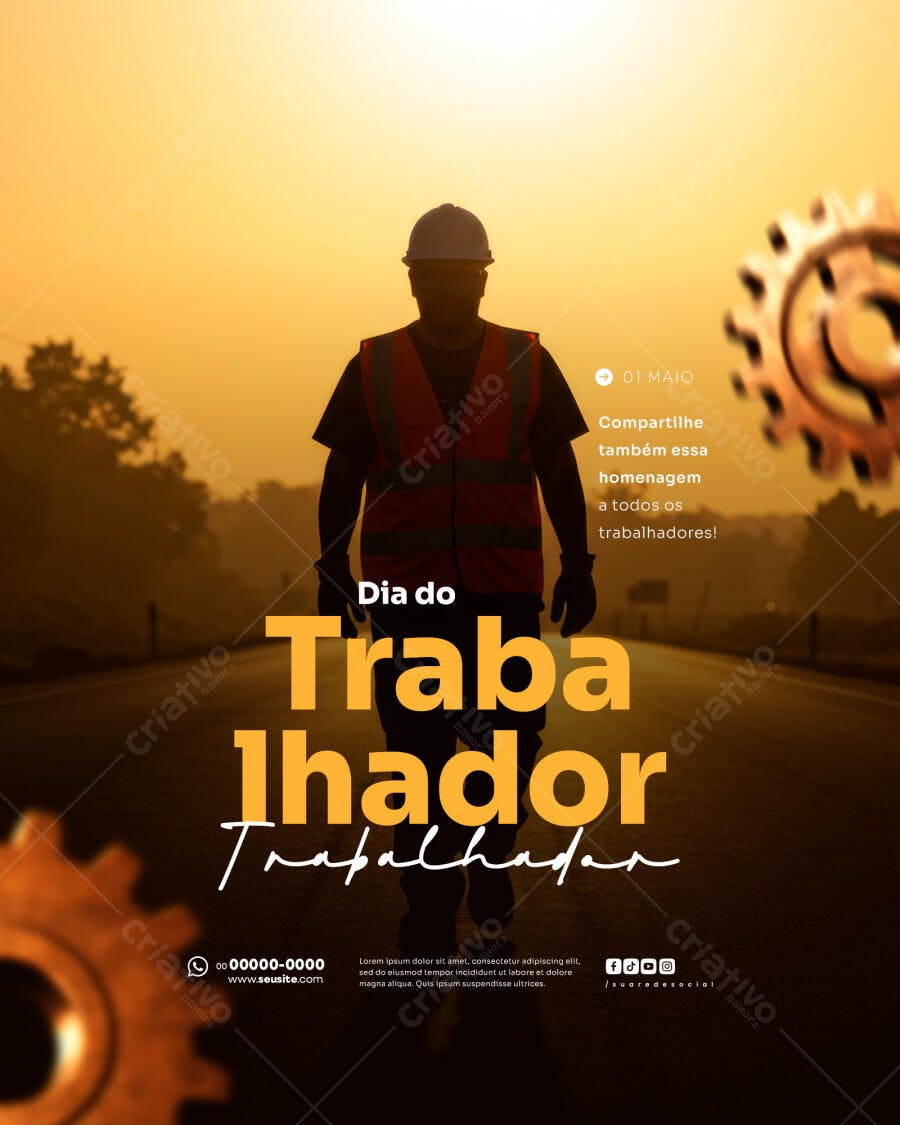 Flyer Dia do Trabalhador PSD Editável