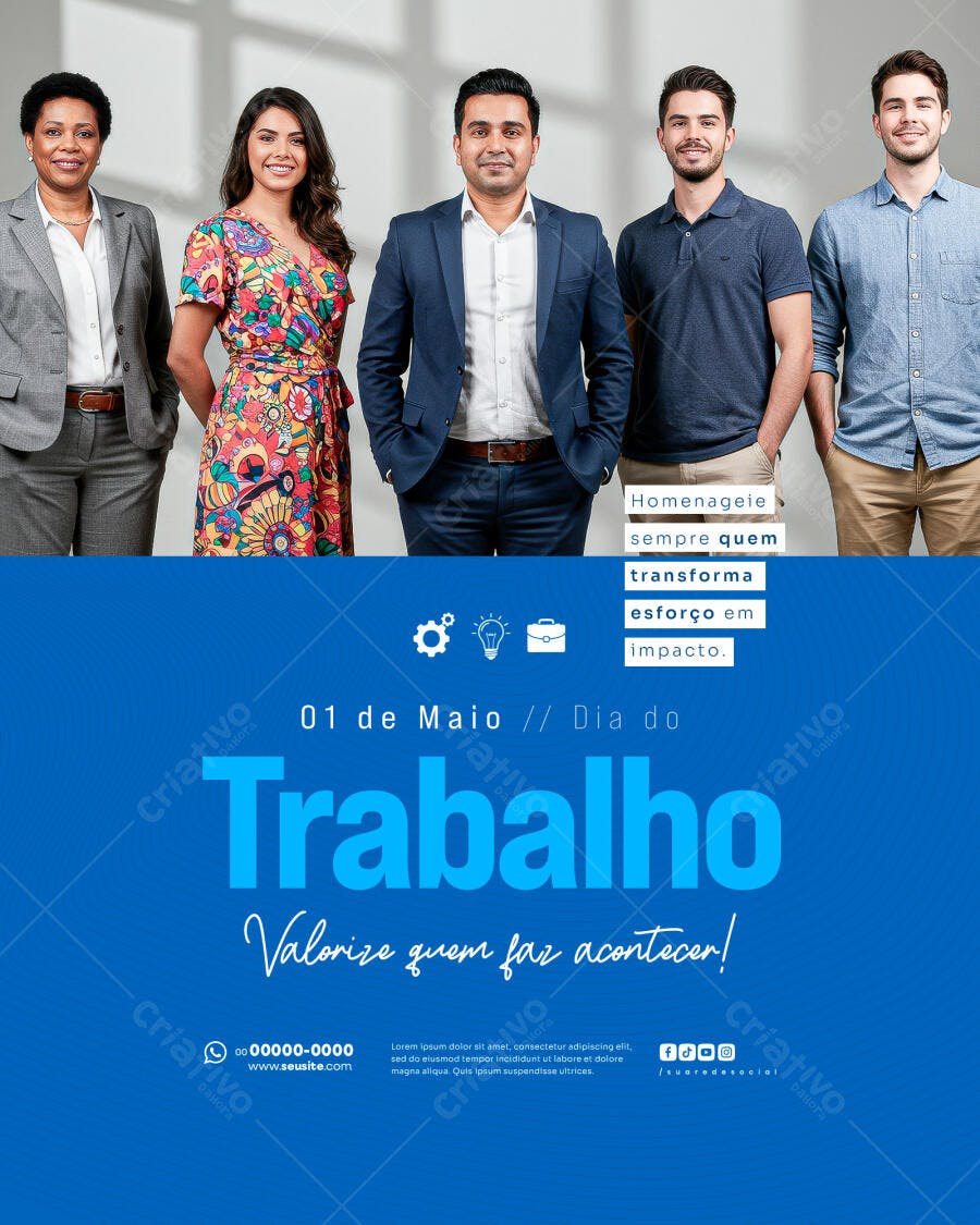 Postagem Dia do Trabalho PSD Editável