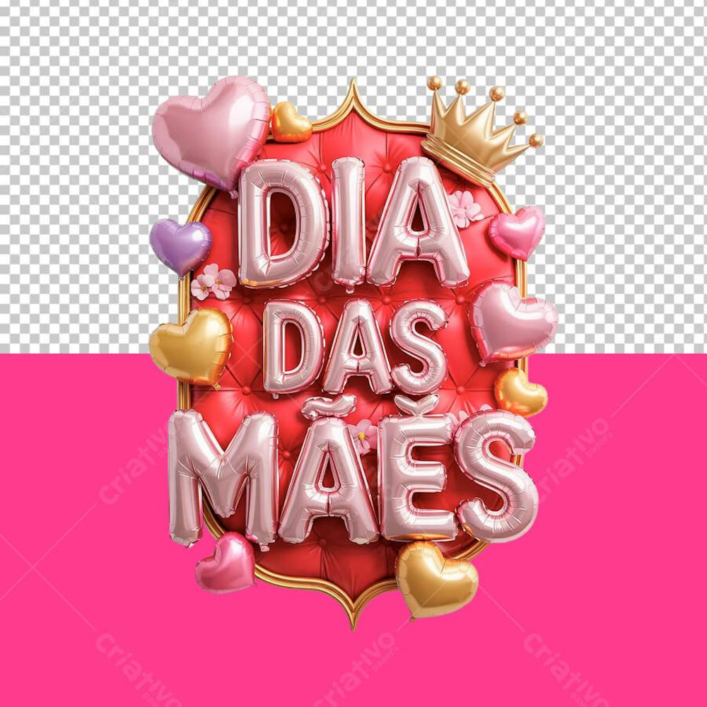 SELO 3D Dia das Mães - PSD EDITÁVEL