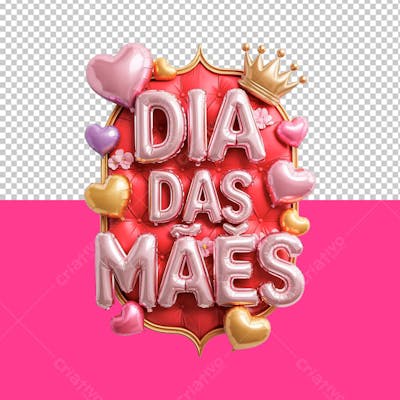 SELO 3D Dia das Mães - PSD EDITÁVEL