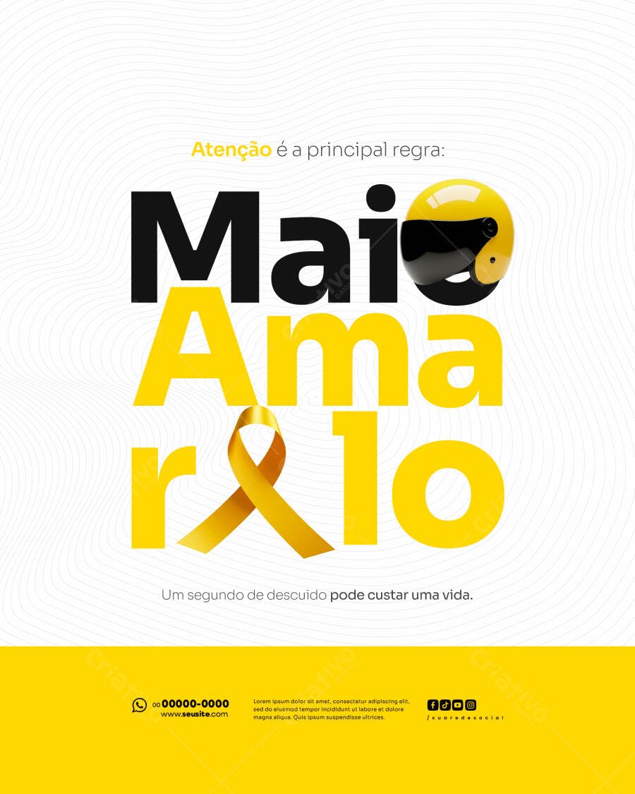 Poster Maio Amarelo PSD Editável