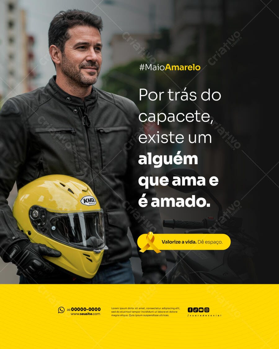Post para o Maio Amarelo PSD Editável