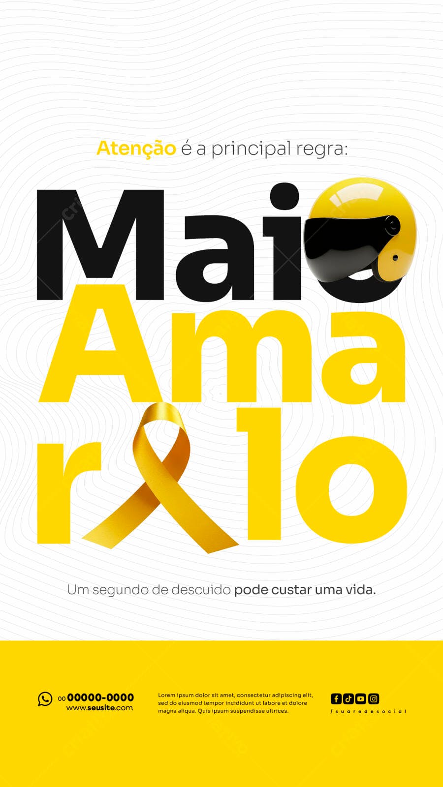 Poster Maio Amarelo PSD Editável