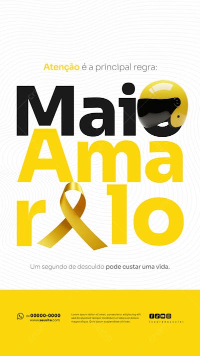 Maio Amarelo Campanha de Conscientização sobre segurança no trânsito e valorização da vida social media STORY (2)