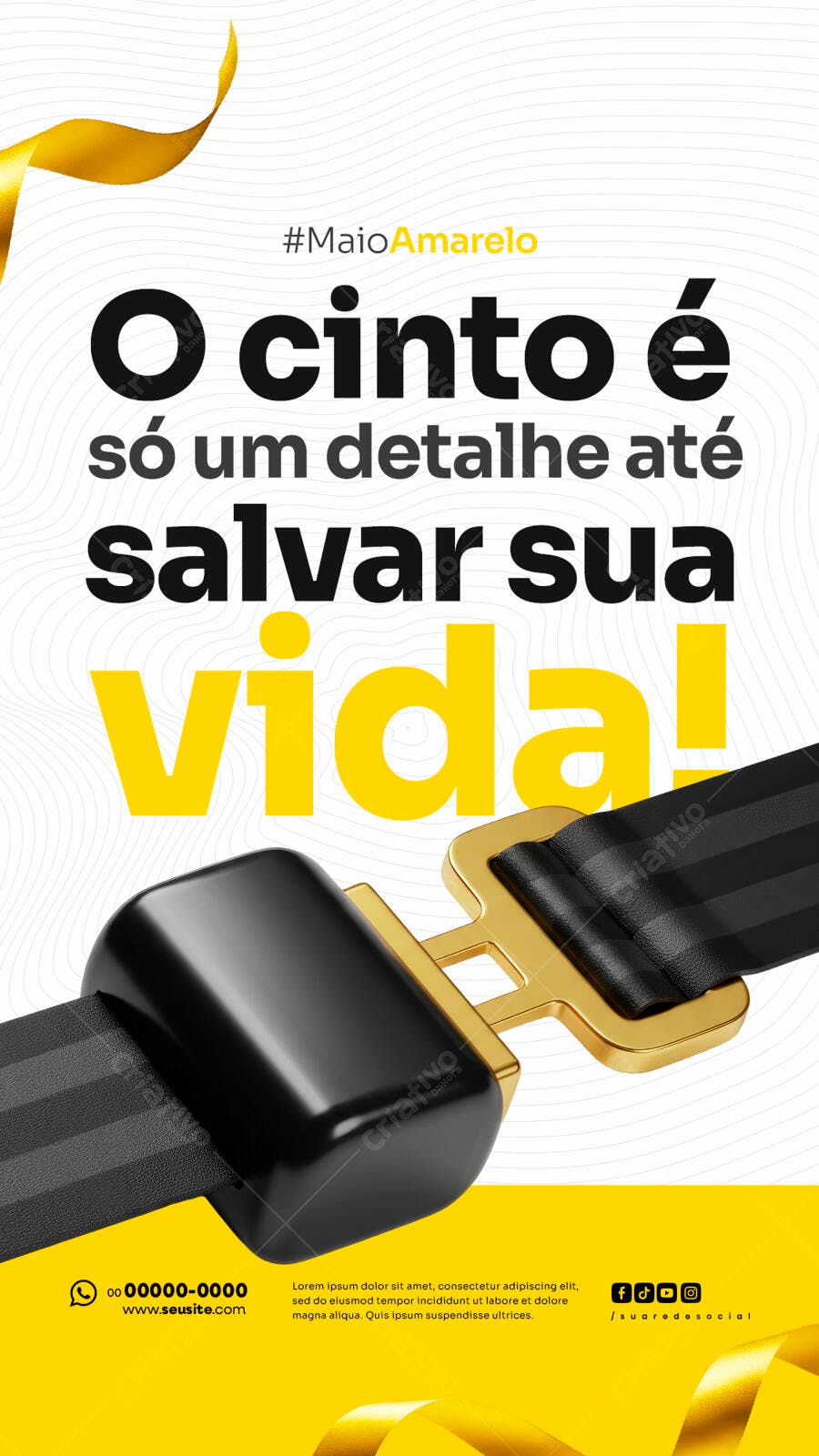 Poster Maio Amarelo PSD Editável