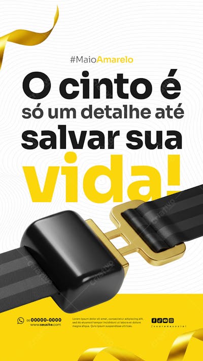 Maio Amarelo Campanha de Conscientização sobre segurança no trânsito e valorização da vida social media STORY (4)