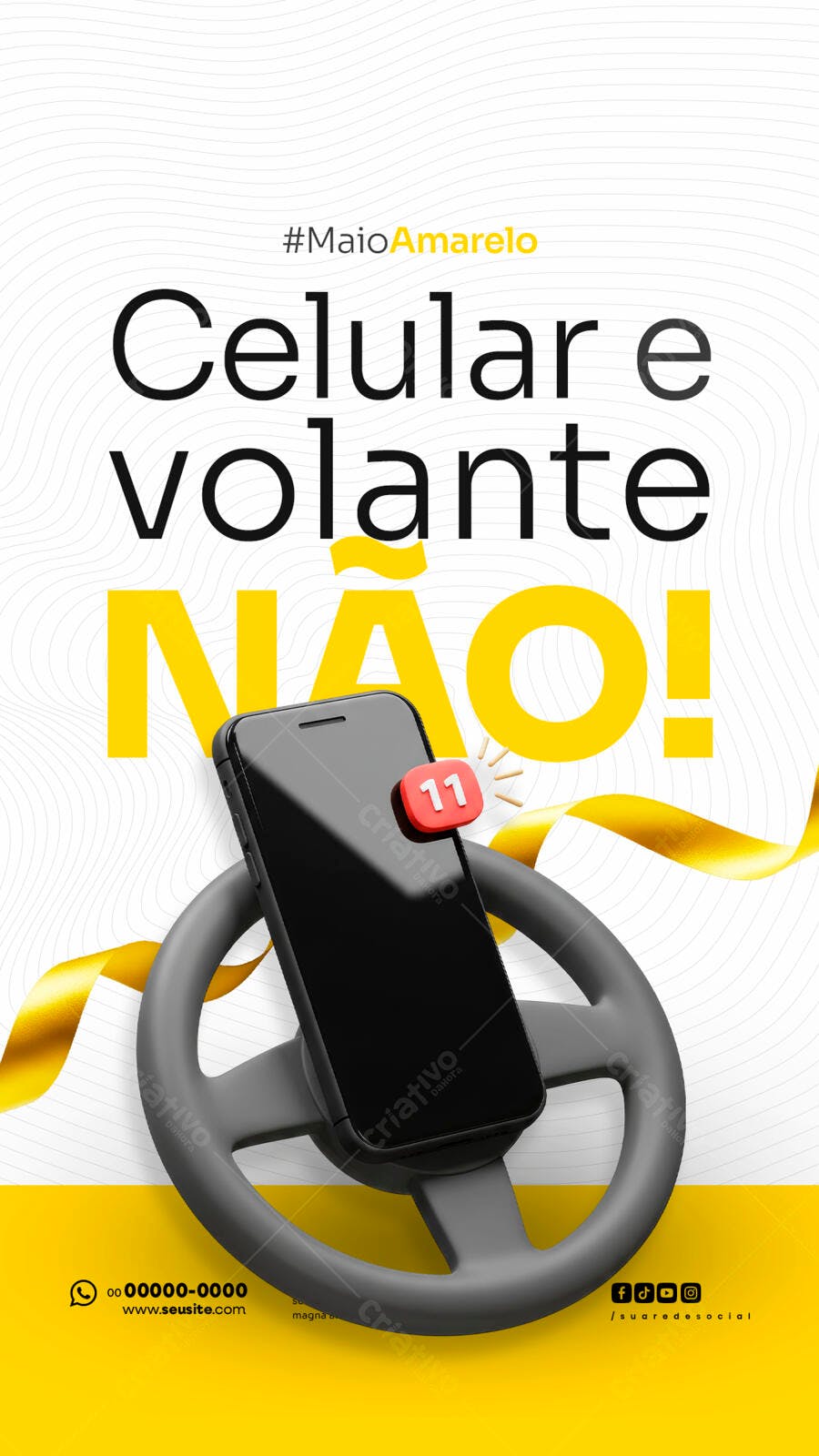Flyer Maio Amarelo PSD Editável