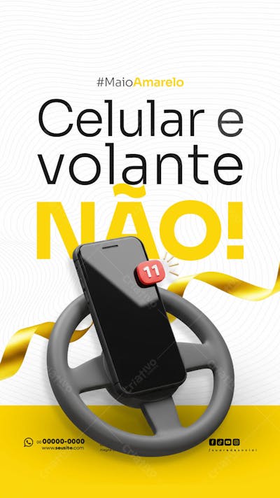 Maio Amarelo Campanha de Conscientização sobre segurança no trânsito e valorização da vida social media STORY (6)