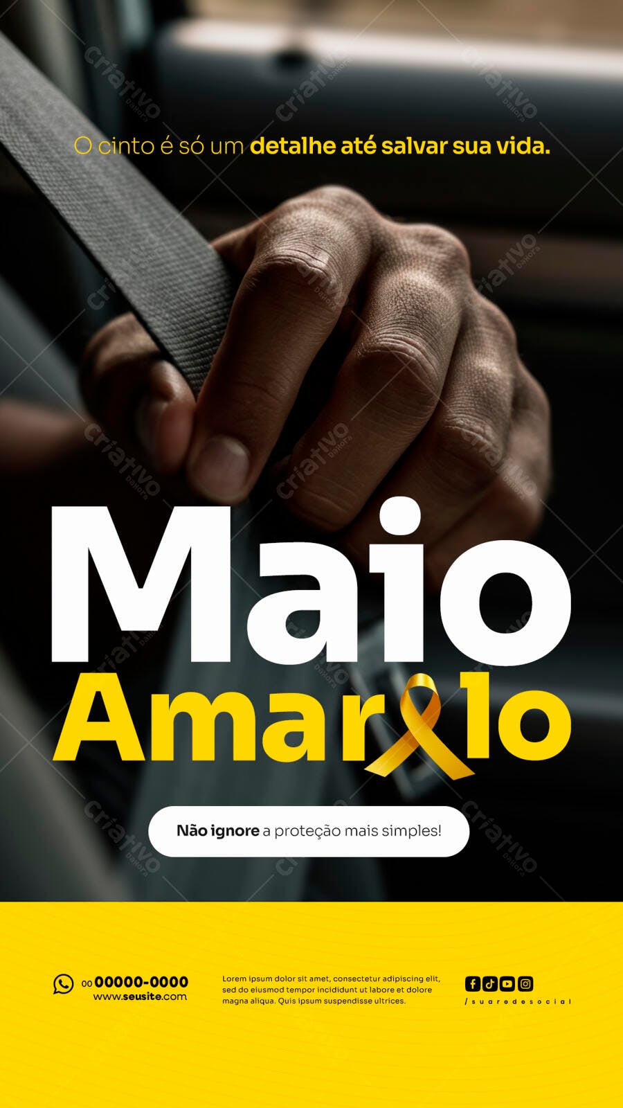 Flyer Maio Amarelo PSD Editável