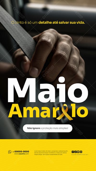 Maio Amarelo Campanha de Conscientização sobre segurança no trânsito e valorização da vida social media STORY (3)