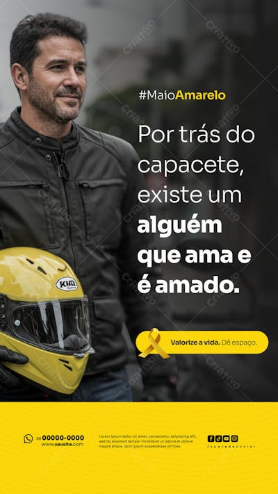 Maio Amarelo Campanha de Conscientização sobre segurança no trânsito e valorização da vida social media STORY (5)