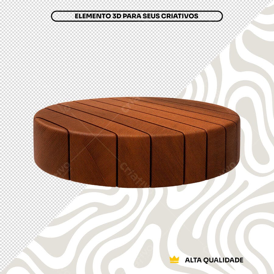 Mockup de plataforma de madeira PNG com fundo transparente