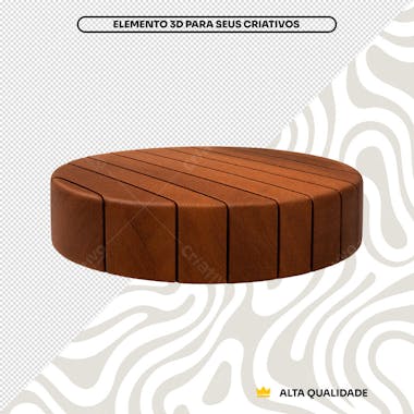Pódio de Madeira 3D Elemento para Composição