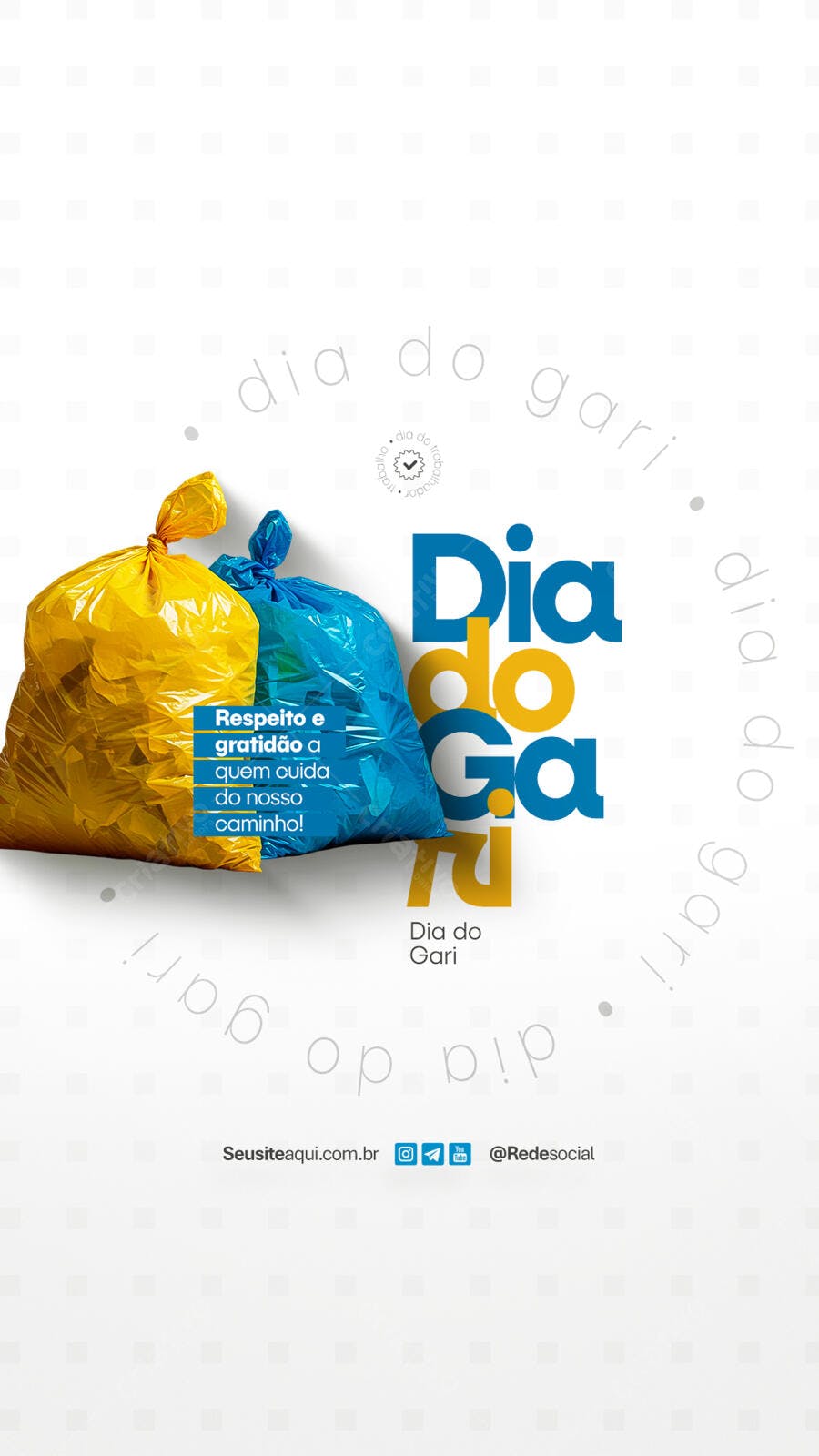 Post para o Dia do Gari PSD Editável