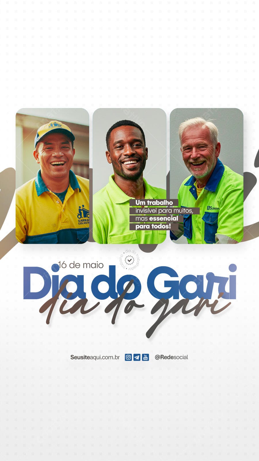 Flyer Dia do Gari 16 de Maio PSD Editável